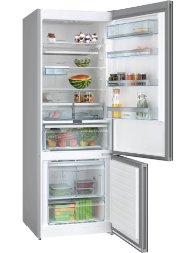 Combiné avec congélateur en bas pose-libre 193 x 70 cm Noir  Série 6