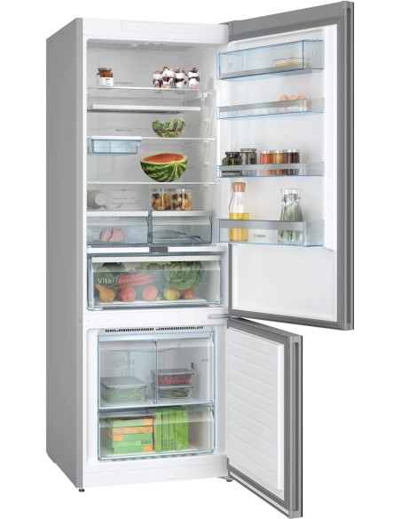 Combiné avec congélateur en bas pose-libre 193 x 70 cm Noir  Série 6