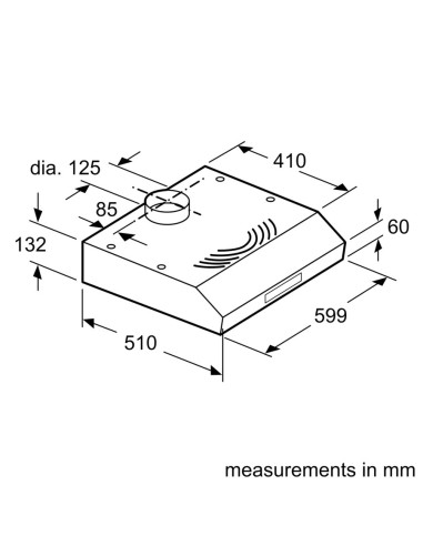 hotte sous-encastrable 60 cm Acier inoxydable Série 2 DHU635HZA
