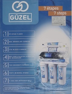 فيتر الماء GÜZEL بـ7 مراحل تنقية. كيعطيك ماء نقي، بلا ريحة ولا ميكروبات. توصيل لجميع المدن المغربية.