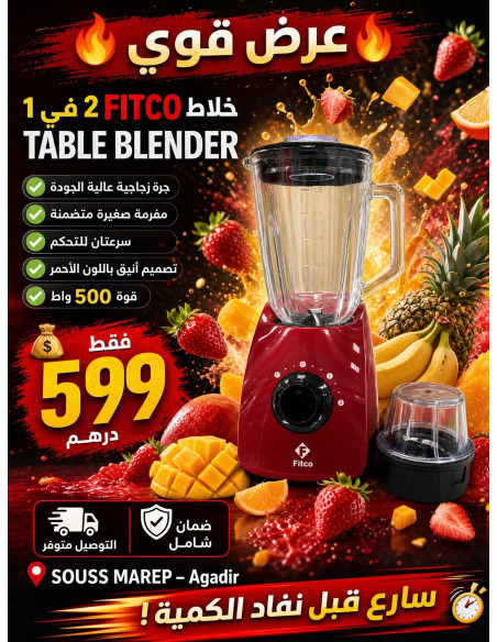 Blender de table Fitco 2 en 1 500 W