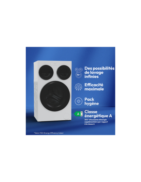 MACHINE A LAVER CANDY 10KG+1KG+1KG MULTIWASH 1400T BLANC