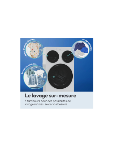 MACHINE A LAVER CANDY 10KG+1KG+1KG MULTIWASH 1400T BLANC