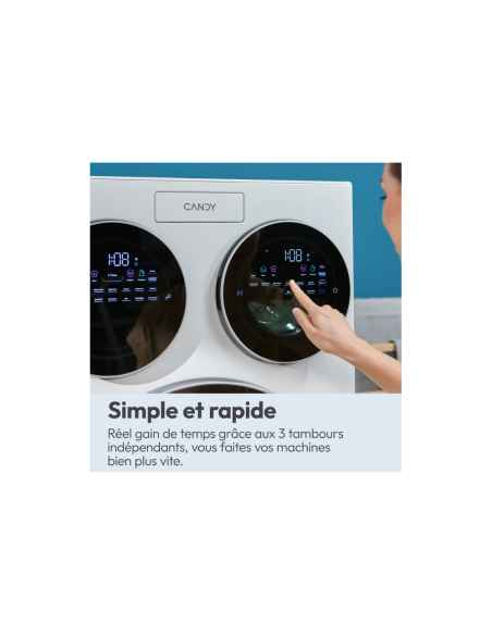 MACHINE A LAVER CANDY 10KG+1KG+1KG MULTIWASH 1400T BLANC