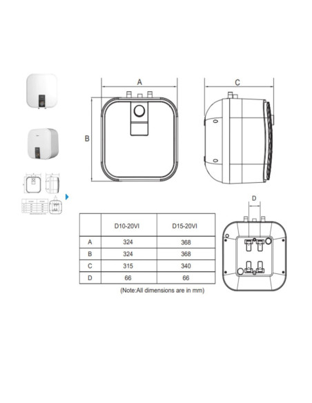 CHAUFFE EAU ELECTRIQUE MIDEA 2000W 30L PRO "Sans installation"