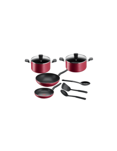 BATTERIE DE CUISINE TEFAL 9 PIÈCES SUPER COOK ROUGE