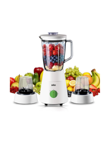 BLENDER BRAUN BOL VERRE 500 W- 1,5 L- TECHNOLOGIE TRIACTION, 2 MOULIN