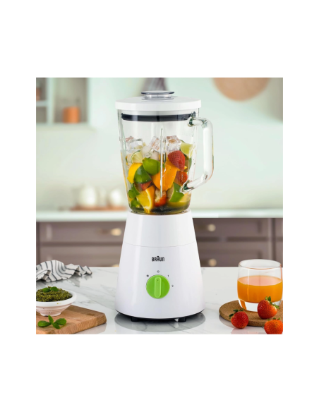 BLENDER BRAUN BOL VERRE 500 W- 1,5 L- TECHNOLOGIE TRIACTION, 2 MOULIN