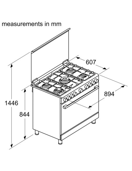 Série 2 Cuisinière au gaz Acier inoxydable HGV1F0U51S