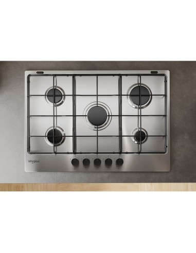 WHIRLPOOL GM 750/ IX 70CM 5F plaque de cuisson à GAZ