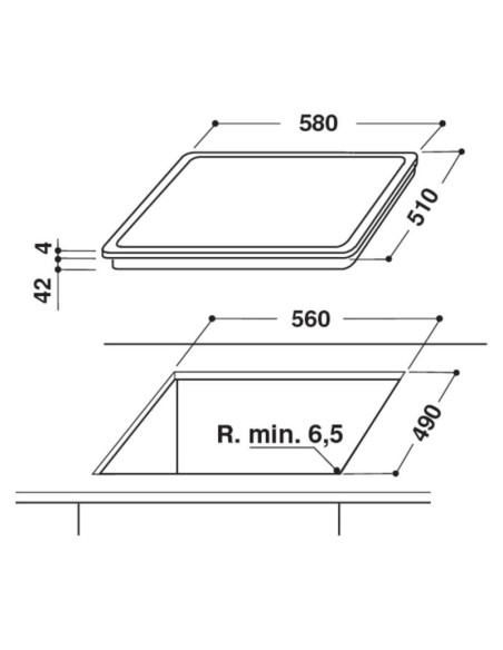 WHIRLPOOL TC AKT8090NE 4F Plaque de cuisson électrique